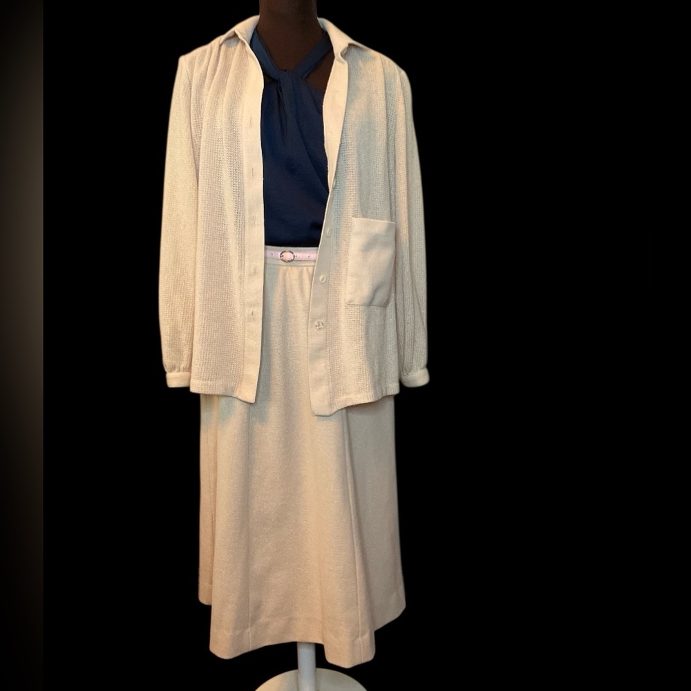 Vintage Dalton Cream Skirt Set